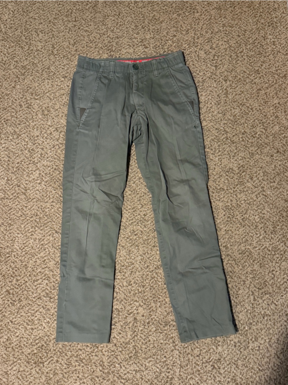 Under Armor Slim Straight Pants in Olive Green